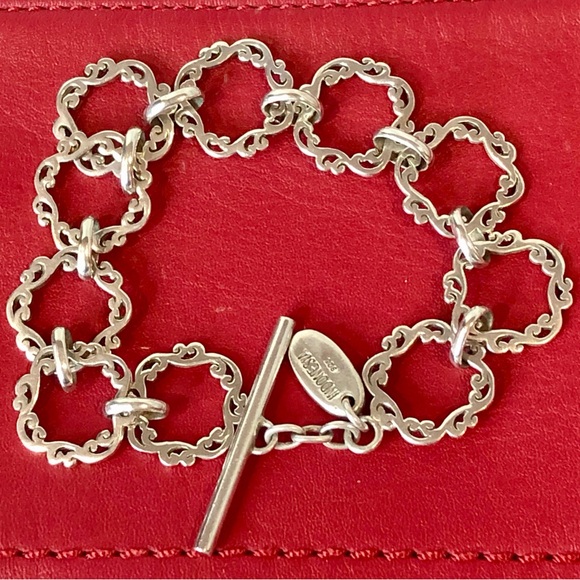 LOIS HILL Cut Out Gently Sculpted Sterling Silver Suspended Circle Drop Earrings - Picture 7 of 9